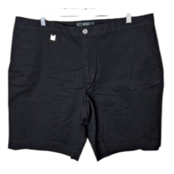 Lauren Ralph Lauren Active Women 14 Black Flat Front Stretch Cotton Inseam 8.5" - Picture 1 of 4